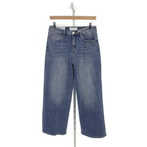 Vervet Women Wide-Leg Jeans Blue Button Cotton Mid-Rise Size 28